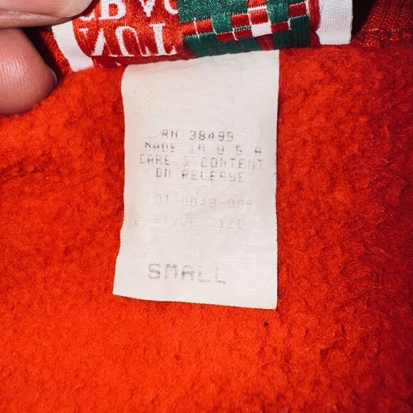 Rare VTG 90s Nutcracker SM Red Ugly Sweater Double Holiday Bear Christmas Lyric - Picture 6 of 7